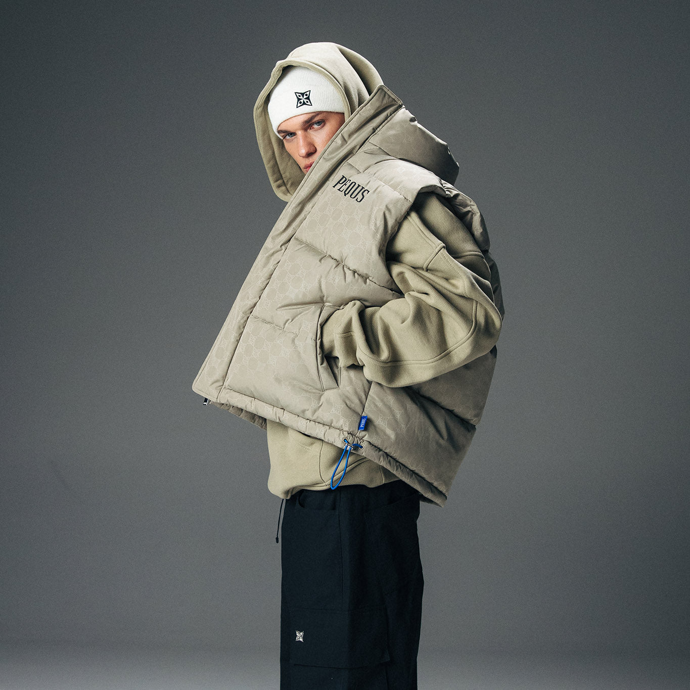 Chest Logo Monogram Puffer Vest