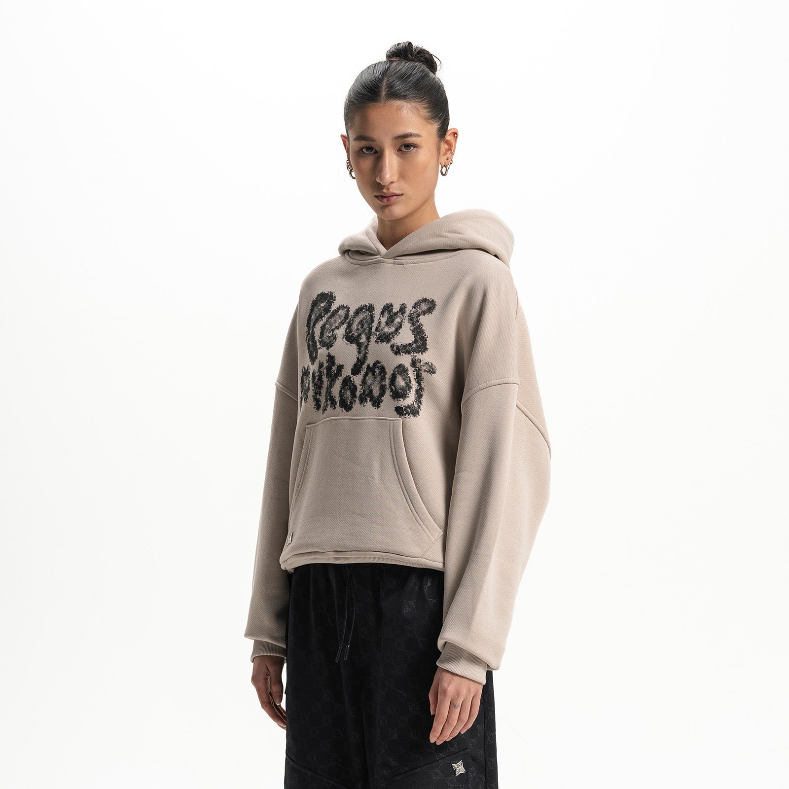 Cropped PEQUS Bubble Logo Hoodie
