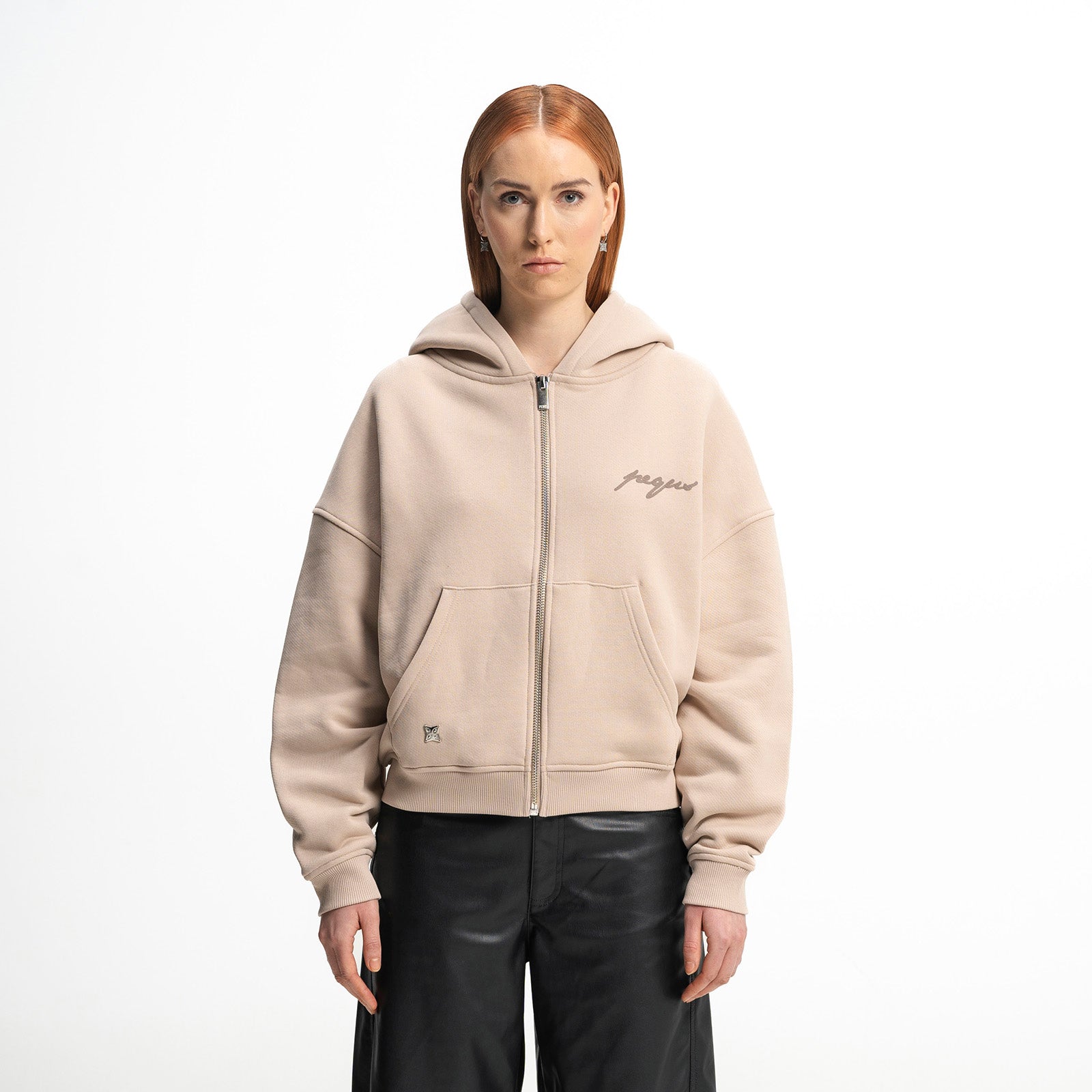 Cropped Lucid Graphic Zip Hoodie