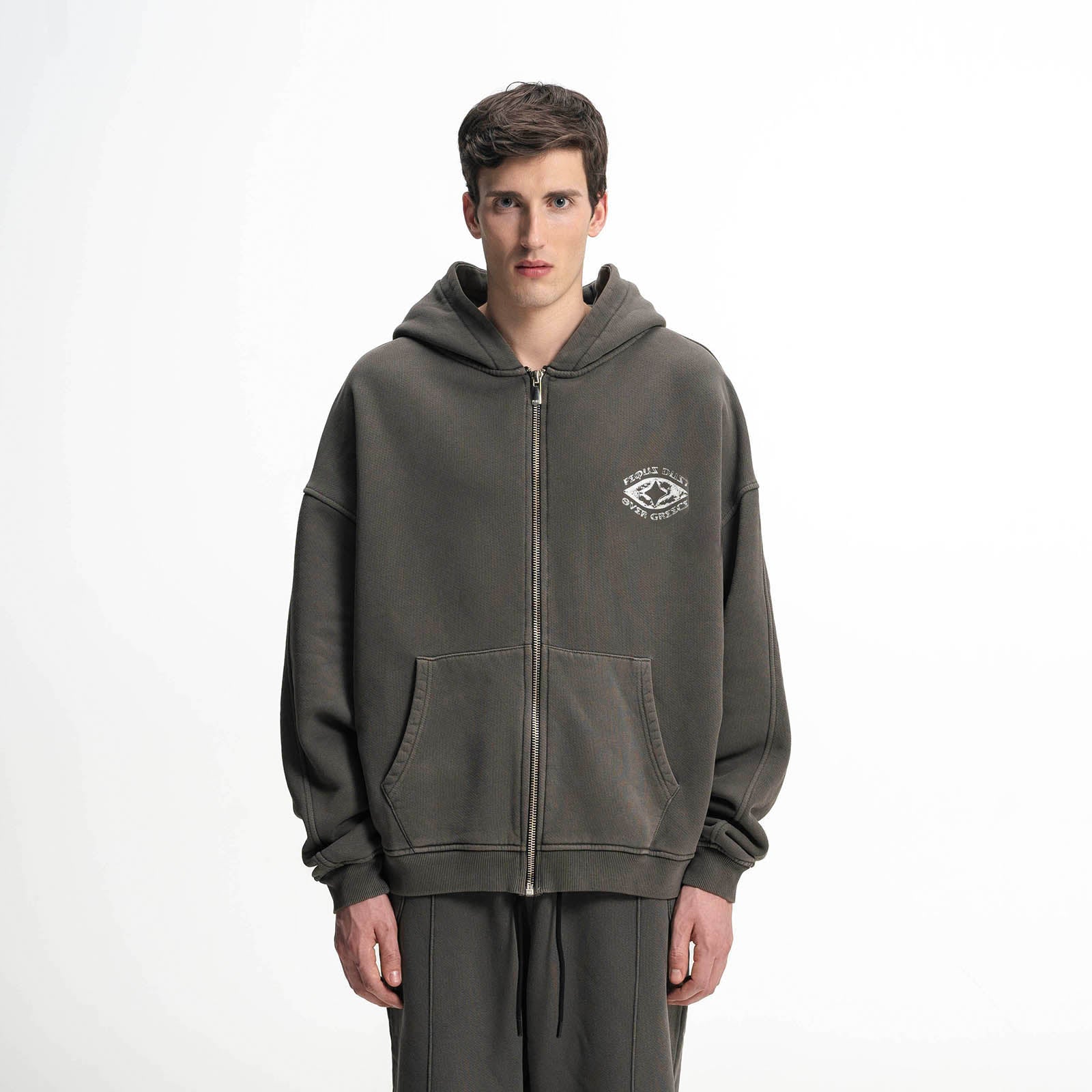 Asteria Stamp Grahic Zip-Hoodie