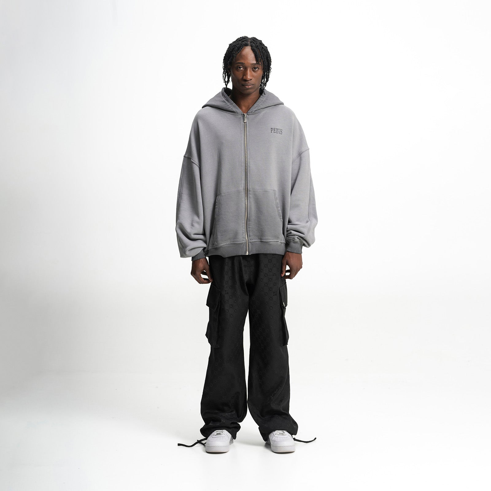 Pequs Back Stamp Logo Zip-Hoodie