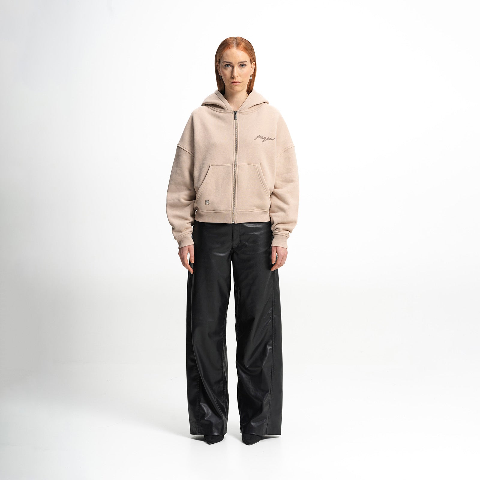 Cropped Lucid Graphic Zip Hoodie