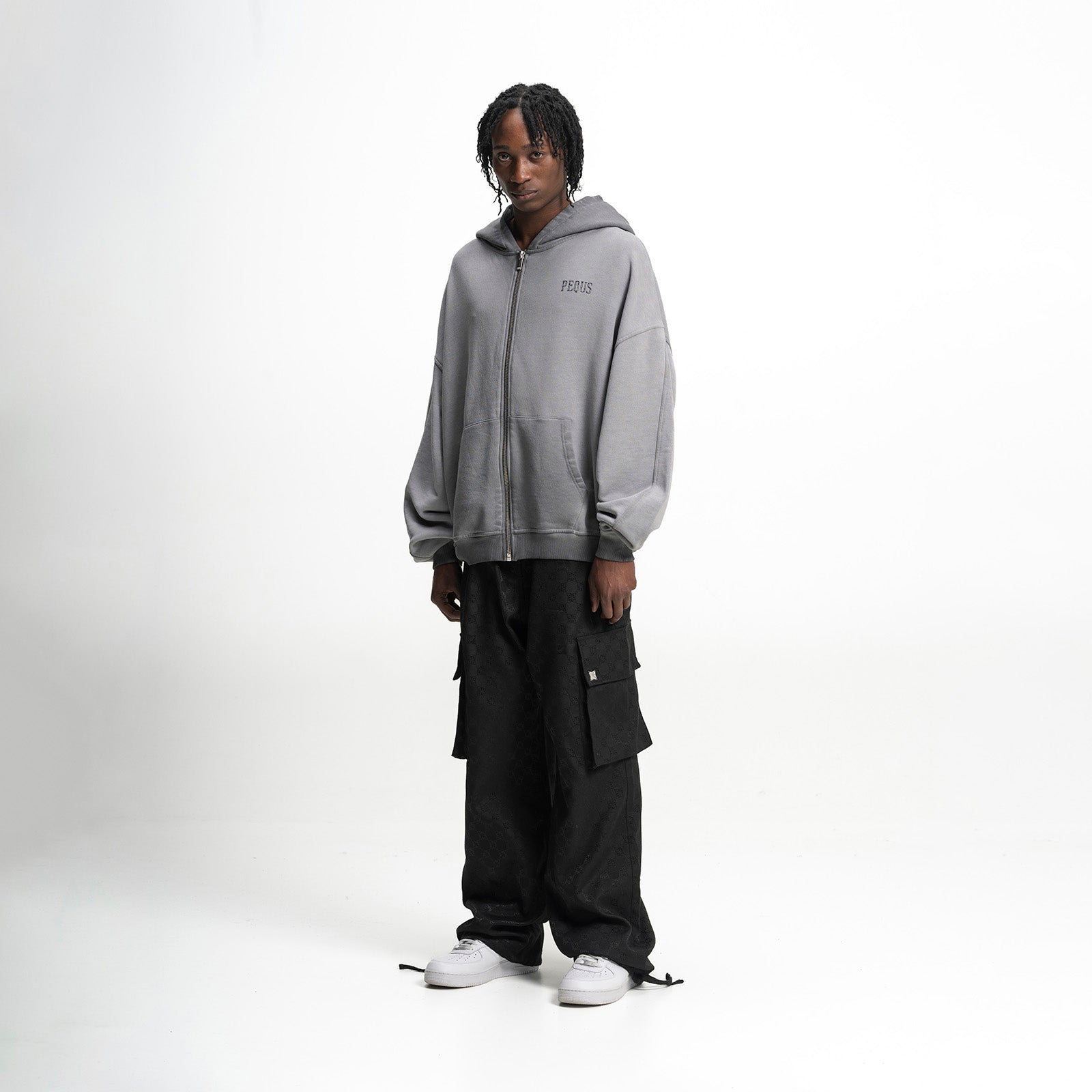 Pequs Back Stamp Logo Zip-Hoodie